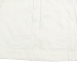 LEE Womens White Cotton Mini Skirt Casual Plain M Button Closure Pockets