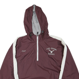 HOLLOWAY Mens Maroon & White Baseball Hoodie Jacket XL Polyester Blend