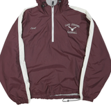 HOLLOWAY Mens Maroon & White Baseball Hoodie Jacket XL Polyester Blend