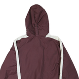 HOLLOWAY Mens Maroon & White Baseball Hoodie Jacket XL Polyester Blend
