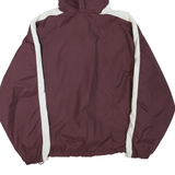 HOLLOWAY Mens Maroon & White Baseball Hoodie Jacket XL Polyester Blend