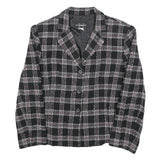 REQUIREMENTS Womens Black & Pink Check Jacket M Woven Button Closure Classic Fit