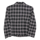 REQUIREMENTS Womens Black & Pink Check Jacket M Woven Button Closure Classic Fit