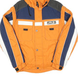 SCHNEIDER Mens Orange & Navy Blue Outdoor Jacket L Polyester Blend Woven