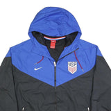 NIKE Mens Blue & Black USA Logo Track Jacket 2XL Polyester Blend Zip Hooded