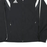 ADIDAS Mens Black & White Sports Zip Polyester Blend Track Jacket M Plain