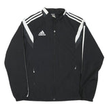 ADIDAS Mens Black & White Sports Zip Polyester Blend Track Jacket M Plain