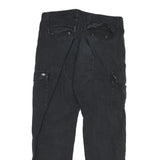 DICKIES Mens Cotton Blend Black Regular Cargo Trousers W32 L32 Workwear