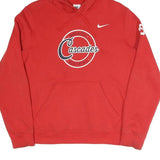 NIKE Mens Red Cascades Graphic Pullover Hoodie L Sports Casual Cotton Blend
