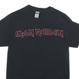 GILDAN Mens Black Iron Maiden Graphic T-Shirt S Short Sleeve Crew Neck Cotton