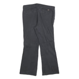 DICKIES Womens Cotton Blend Black Slim Flared Trousers W32 L26 Workwear