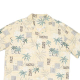 BATICK BAY Mens Beige & Grey Hawaiian Shirt XL Cotton Blend Relaxed Fit Casual