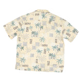 BATICK BAY Mens Beige & Grey Hawaiian Shirt XL Cotton Blend Relaxed Fit Casual