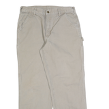 CARHARTT Mens Beige Regular Straight Cotton Blend Trousers W34 L32 Workwear