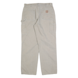 CARHARTT Mens Beige Regular Straight Cotton Blend Trousers W34 L32 Workwear