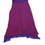 KAREN MILLEN Womens Purple & Violet Silk Blend Fit & Flare Dress Sleeveless Midi