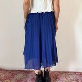 Louche Midi Skirt - 25W UK 6 Blue Viscose Blend