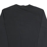 CHAMPION Mens Black Cotton Blend Crew Neck Sweatshirt L Classic Logo Pullover