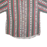 NATURAL ISSUE Mens Green & Red Patterned Shirt L Cotton Short Sleeve Button