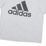 ADIDAS Mens Grey Cotton Blend Graphic T-Shirt M Short Sleeve Crew Neck
