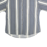 NATURAL ISSUE Mens Blue & Cream Striped Button Short Sleeve Shirt M Casual