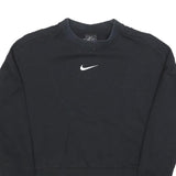 NIKE Womens Black Crop Crew Neck Sweatshirt S Cotton Blend Pullover