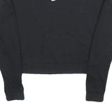 NIKE Womens Black Crop Crew Neck Sweatshirt S Cotton Blend Pullover