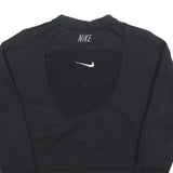 NIKE Womens Black Crop Crew Neck Sweatshirt S Cotton Blend Pullover