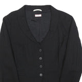 MAX&CO Womens Black Pinstripe Jacket M Woven Button Casual Office