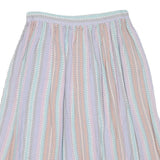 EXCLUSIVELY OURS Womens White Cotton Blend Pleated Midi Skirt M Striped Casual