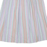 EXCLUSIVELY OURS Womens White Cotton Blend Pleated Midi Skirt M Striped Casual