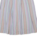 EXCLUSIVELY OURS Womens White Cotton Blend Pleated Midi Skirt M Striped Casual