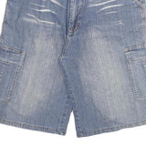 Mens Cotton Blend Blue Casual Cargo Shorts XL W32 Pocket Design Comfortable Fit