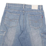 Mens Cotton Blend Blue Casual Cargo Shorts XL W32 Pocket Design Comfortable Fit