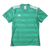 ADIDAS Mens Green Athletic T-Shirt S Short Sleeve V-Neck Polyester Sports
