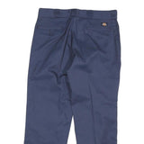 DICKIES Mens Cotton Blend Navy Regular Fit Straight Leg Trousers W34 L29