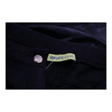 Vintage Versace Jeans Couture Skinny Trousers - 28W UK 8 Black Cotton Blend
