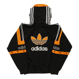 Vintage Adidas Spellout Hoodie - Small Black Cotton Blend
