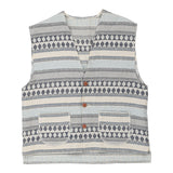 Unbranded Striped Waistcoat - Medium Blue Acrylic Blend