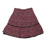 Vintage Benetton Floral Midi Skirt - 30W UK 10 Pink Viscose