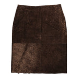 Vintage Per Chi Midi Skirt - 29W UK 10 Brown Suede