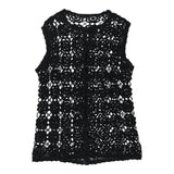 Vintage black Crochet Unbranded Dress - womens medium