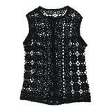 Vintage black Crochet Unbranded Dress - womens medium