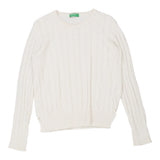 Vintage white Benetton Jumper - womens medium