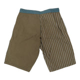 Vintage Fila Swim Shorts - Small Khaki Cotton Blend