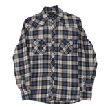 Vintage blue Cotton & Silk Flannel Shirt - mens medium