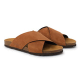 Alacant Vegan Suede Slide Cork Sandal - Caramel Brown