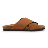 Alacant Vegan Suede Slide Cork Sandal - Caramel Brown