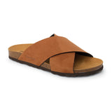 Alacant Vegan Suede Slide Cork Sandal - Caramel Brown