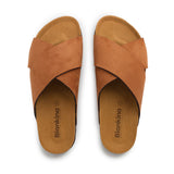 Alacant Vegan Suede Slide Cork Sandal - Caramel Brown